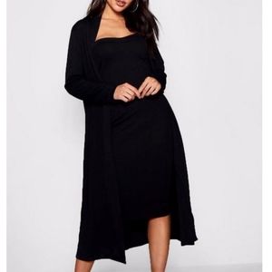 Black Bandeau Dress w/ Black Duster Set